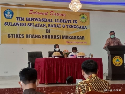 Tim BINWASDAL LLDIKTI IX Berkunjung ke Kampus STIKES GRAHA EDUKASI Makassar